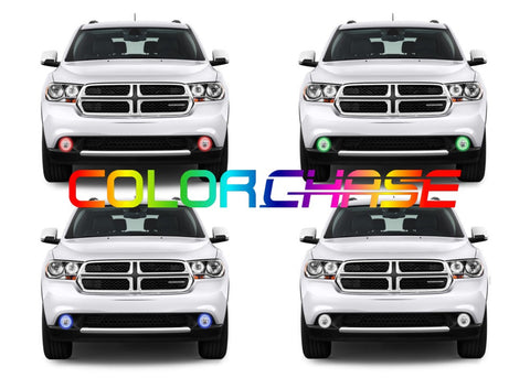 Dodge-Durango-2011, 2012, 2013-LED-Halo-Fog Lights-ColorChase-No Remote-DO-DU1113-CCF