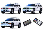 Dodge-Durango-1999, 2000, 2001, 2002, 2003-LED-Halo-Headlights-RGB-Colorfuse RF Remote-DO-DU9903-V3HCFRF