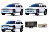 Dodge-Durango-1999, 2000, 2001, 2002, 2003-LED-Halo-Headlights-RGB-RF Remote-DO-DU9903-V3HRF