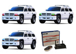 Dodge-Durango-1999, 2000, 2001, 2002, 2003-LED-Halo-Headlights-RGB-WiFi Remote-DO-DU9903-V3HWI