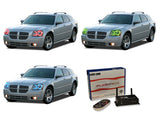 Dodge-Magnum-2005, 2006, 2007-LED-Halo-Headlights and Fog Lights-RGB-WiFi Remote-DO-MG0507-V3HFWI