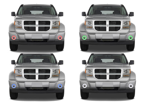 Dodge-Nitro-2007, 2008, 2009, 2010, 2011, 2012-LED-Halo-Fog Lights-RGB-No Remote-DO-NI0712-V3F