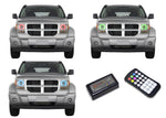 Dodge-Nitro-2007, 2008, 2009, 2010, 2011, 2012-LED-Halo-Headlights-RGB-Colorfuse RF Remote-DO-NI0712-V3HCFRF