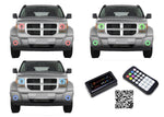 Dodge-Nitro-2007, 2008, 2009, 2010, 2011, 2012-LED-Halo-Headlights and Fog Lights-RGB-Bluetooth RF Remote-DO-NI0712-V3HFBTRF