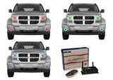 Dodge-Nitro-2007, 2008, 2009, 2010, 2011, 2012-LED-Halo-Headlights and Fog Lights-RGB-WiFi Remote-DO-NI0712-V3HFWI