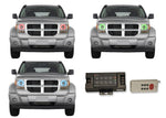 Dodge-Nitro-2007, 2008, 2009, 2010, 2011, 2012-LED-Halo-Headlights-RGB-RF Remote-DO-NI0712-V3HRF