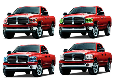 Dodge-Ram 1500-2006, 2007, 2008-LED-Halo-Headlights-RGB-No Remote-DO-RM0608-V3H