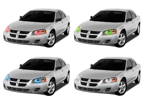 Dodge-Stratus-2001, 2002, 2003, 2004, 2005, 2006-LED-Halo-Headlights-RGB-No Remote-DO-ST0106-V3H