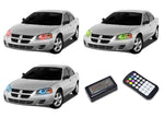 Dodge-Stratus-2001, 2002, 2003, 2004, 2005, 2006-LED-Halo-Headlights-RGB-Colorfuse RF Remote-DO-ST0106-V3HCFRF