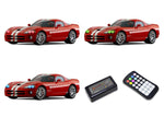 Dodge-Viper-2003, 2004, 2005, 2006, 2007, 2008, 2009, 2010-LED-Halo-Headlights-RGB-Colorfuse RF Remote-DO-VI0310-V3HCFRF