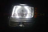 Dodge-Nitro-2007, 2008, 2009, 2010, 2011, 2012-LED-Halo-Headlights-White-RF Remote White-DO-NI0712-WHRF