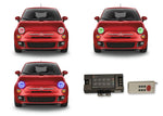 Fiat-500-2012, 2013-LED-Halo-Headlights-RGB-RF Remote-FI-5001213-V3HRF