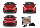 Fiat-500-2012, 2013-LED-Halo-Headlights-RGB-WiFi Remote-FI-5001213-V3HWI