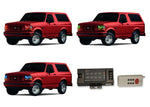 Ford-Bronco-1992, 1993, 1994, 1995, 1996-LED-Halo-Headlights-RGB-RF Remote-FO-BR9296-V3HRF