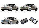 Ford-Crown Victoria-1998, 1999, 2000, 2001, 2002, 2003, 2004, 2005, 2006, 2007, 2008, 2009, 2010, 2011-LED-Halo-Headlights-RGB-Colorfuse RF Remote-FO-CV9801-V3HCFRF