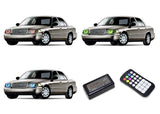 Ford-Crown Victoria-1998, 1999, 2000, 2001, 2002, 2003, 2004, 2005, 2006, 2007, 2008, 2009, 2010, 2011-LED-Halo-Headlights-RGB-Colorfuse RF Remote-FO-CV9801-V3HCFRF