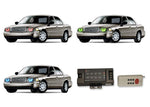 Ford-Crown Victoria-1998, 1999, 2000, 2001, 2002, 2003, 2004, 2005, 2006, 2007, 2008, 2009, 2010, 2011-LED-Halo-Headlights-RGB-RF Remote-FO-CV9801-V3HRF