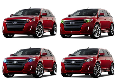Ford-Edge-2011, 2012, 2013, 2014-LED-Halo-Headlights-RGB-No Remote-FO-ED1114-V3H