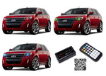 Ford-Edge-2011, 2012, 2013, 2014-LED-Halo-Headlights-RGB-Bluetooth RF Remote-FO-ED1114-V3HBTRF