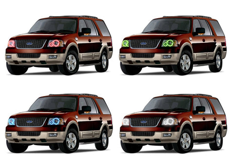 Ford-Expedition-2003, 2004, 2005, 2006-LED-Halo-Headlights-RGB-No Remote-FO-EP0306-V3H