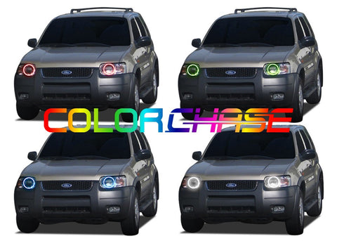 Ford-Escape-2001, 2002, 2003, 2004-LED-Halo-Headlights-ColorChase-No Remote-FO-ES0104-CCH