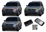 Ford-Escape-2001, 2002, 2003, 2004-LED-Halo-Headlights-RGB-Bluetooth RF Remote-FO-ES0104-V3HBTRF