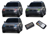 Ford-Escape-2001, 2002, 2003, 2004-LED-Halo-Headlights-RGB-Colorfuse RF Remote-FO-ES0104-V3HCFRF