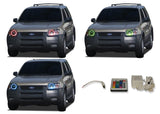 Ford-Escape-2001, 2002, 2003, 2004-LED-Halo-Headlights-RGB-IR Remote-FO-ES0104-V3HIR