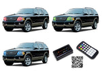 Ford-Explorer-2002, 2003, 2004, 2005-LED-Halo-Headlights-RGB-Bluetooth RF Remote-FO-EX0205-V3HBTRF