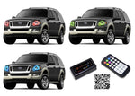 Ford-Explorer-2006, 2007, 2008, 2009, 2010-LED-Halo-Headlights-RGB-Bluetooth RF Remote-FO-EX0610-V3HBTRF