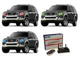 Ford-Explorer-2006, 2007, 2008, 2009, 2010-LED-Halo-Headlights-RGB-WiFi Remote-FO-EX0610-V3HWI