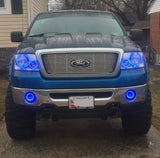 Ford-F-150-2004, 2005, 2006, 2007, 2008-LED-Halo-Headlights and Fog Lights-RGB-Bluetooth RF Remote-FO-F10408-V3HFBTRF