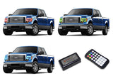 Ford-F-150-2009, 2010, 2011, 2012, 2013, 2014-LED-Halo-Headlights and Fog Lights-RGB-Colorfuse RF Remote-FO-F10914-V3HFCFRF
