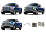 Ford-F-150-2009, 2010, 2011, 2012, 2013, 2014-LED-Halo-Headlights and Fog Lights-RGB-IR Remote-FO-F10914-V3HFIR