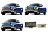 Ford-F-150-2009, 2010, 2011, 2012, 2013, 2014-LED-Halo-Headlights and Fog Lights-RGB-RF Remote-FO-F10914-V3HFRF