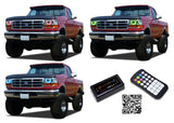 Ford-F-150-1992, 1993, 1994, 1995, 1996-LED-Halo-Headlights-RGB-Bluetooth RF Remote-FO-F19296-V3HBTRF