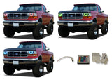 Ford-F-150-1992, 1993, 1994, 1995, 1996-LED-Halo-Headlights-RGB-IR Remote-FO-F19296-V3HIR