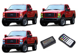 Ford-F-250 Super Duty-2008, 2009, 2010-LED-Halo-Headlights-RGB-Colorfuse RF Remote-FO-F20810-V3HCFRF