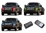 Ford-F-250 Super Duty-2011, 2012, 2013, 2014, 2015-LED-Halo-Headlights-RGB-Colorfuse RF Remote-FO-F21115-V3HCFRF