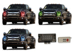 Ford-F-250 Super Duty-2011, 2012, 2013, 2014, 2015-LED-Halo-Headlights-RGB-RF Remote-FO-F21115-V3HRF