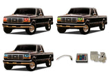 Ford-F-250-1992, 1993, 1994, 1995, 1996, 1997-LED-Halo-Headlights-RGB-IR Remote-FO-F29297-V3HIR