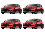 Ford-Focus-2012, 2013, 2014, 2015-LED-Halo-Headlights-RGB-No Remote-FO-FC1215-V3H