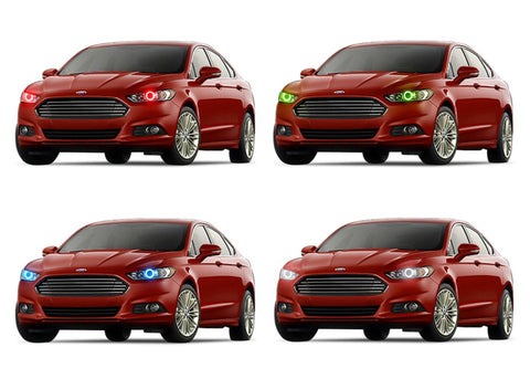 Ford-Fusion-2013, 2014, 2015, 2016-LED-Halo-Headlights-RGB-No Remote-FO-FU1316-V3H