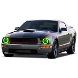 Ford-Mustang-2005, 2006, 2007, 2008, 2009-LED-Halo-Headlights-ColorChase-No Remote-FO-MU0509-CCH