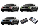 Ford-Mustang-2010, 2011, 2012, 2013-LED-Halo-Headlights-RGB-Colorfuse RF Remote-FO-MU1014-V3HCFRF