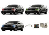 Ford-Mustang-2010, 2011, 2012, 2013-LED-Halo-Headlights-RGB-IR Remote-FO-MU1014-V3HIR