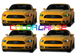 Ford-Mustang-2015, 2016, 2017-LED-Halo-Headlights-ColorChase-No Remote-FO-MU1516-CCH