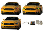 Ford-Mustang-2015, 2016, 2017-LED-Halo-Headlights-RGB-IR Remote-FO-MU1516-V3HIR