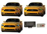 Ford-Mustang-2015, 2016, 2017-LED-Halo-Headlights-RGB-RF Remote-FO-MU1516-V3HRF