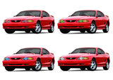 Ford-Mustang-1994, 1995, 1996, 1997, 1998-LED-Halo-Headlights-RGB-No Remote-FO-MU9498-V3H